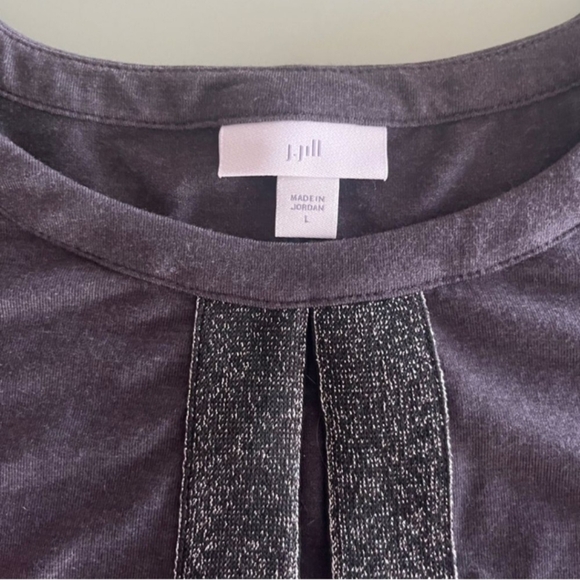 NWT J.JILL Women Top Blouse Size Large Long Sleeves Crew Neck Gray Color - Picture 3 of 12